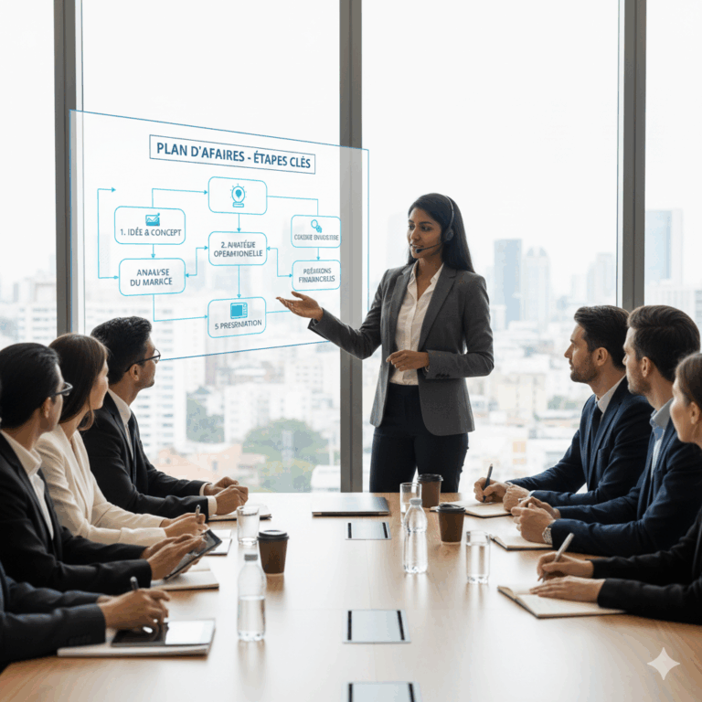 Illustration des formations transversales : une formatrice présente un schéma à une équipe