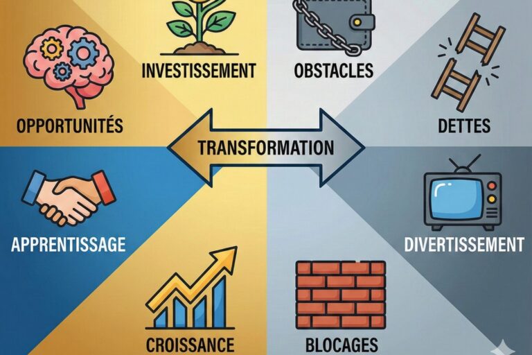 Illustration du module Éducation financière : opportunités, investissement, obstacles et dettes
